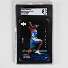 2003-04 Upper Deck UD Exclusives Carmelo Anthony Graded RC Card Rookie #303 /...