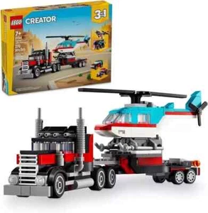 LEGO Creator 3 In 1 Flatbed Truck With Helicopter Toy, Transforms From Flatbed 7 - Picture 1 of 5