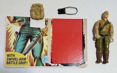 Hasbro GI Joe ARAH Duke Vintage 1983 con tarjeta de archivo casi completa en muy buen estado-excelente **rota** Foto 1 de 4