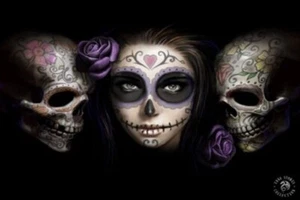 ANNE STOKES ART - IMPRESIÓN FOTOGRÁFICA 3D DÍA DE MUERTOS 400mm x 300mm - Imagen 1 de 2