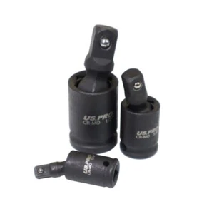 US PRO TOOLS 3pc Impact Universal Joint Set 1/4", 3/8" & 1/2" Drives Uj 3977 - Picture 1 of 2