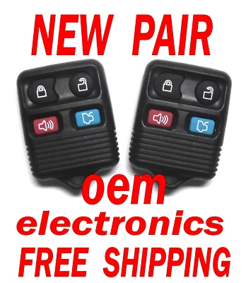 PAIR OEM ELECTRONIC 4 BUTTON REMOTE KEY FOB FOR 1998-2011 LINCOLN TOWN CAR Foto 1 de 4