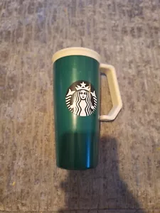 STARBUCKS SS Green Chubby Handle Tumbler 473ml Stainless Cup Coffee Official - Picture 1 of 8