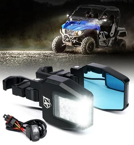 Espejos retrovisores laterales UTV con luces puntuales para Can-Am X3 Polaris RZR S900 XP1000 - Imagen 1 de 7