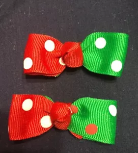 2 Pferdeschwanzhalter - rot und grün gepunktet Weihnachten 🎄 - Bild 1 von 3