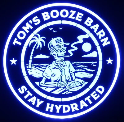 Placa de LED de cerveja personalizada, pub bar doméstico, iluminada, caverna do homem não neon - Imagem 1 de 4