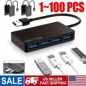 4 Port USB Hub Splitter For PC Mac MacBook Notebook Laptop Desktop Portable Lot - Picture 1 of 12