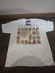 VINTAGE WHITE ATLANTA 1996 CENTENNIAL OLYMPIC GAMES MEN'S T-SHIRT SIZE LARGE VTG - Picture 1 of 6