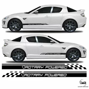 Rotationsbetriebene Rennseitenstreifen passend für Mazda RX8 R3 Vinyl Aufkleber Grafik-Kit - Bild 1 von 3