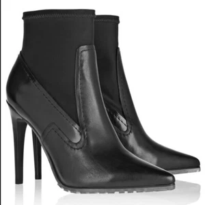 $575 TIBI VERA POINTED TOE STILETTO ANKLE BOOT SOCK BOOTIE LEATHER 39 1/2 NIB - Picture 1 of 4