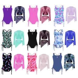Kid Girl Swimwear Pool Bathing Suit Holiday Swimsuit Beachwear One Piece Wrap - Picture 1 of 70