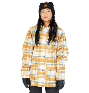DC Bandwidth Snowboard Jacket, Women's Large, Plaid Pelican New - Picture 1 of 9