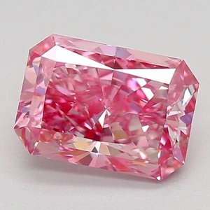 Purplish Pink 3 Ct Certified VVS1 Rare Radiant Cut Natural Diamond Gemstone - Picture 1 of 3