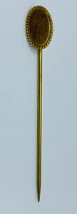 Antique (c. 1910) Edwardian Engravable Oval Plaque 14K GF Stick Pin - Picture 1 of 3