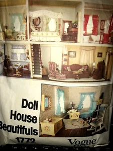 Hermoso sofá, sillas, alfombras habitación por habitación con patrón de moda 1772 casa de muñecas CORTADO - Imagen 1 de 6