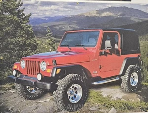 2003 JEEP WRANGLER SPORT (61A) RED OUTDOOR MOUNTAIN SCENE BANNER. 36"X48" - Picture 1 of 1