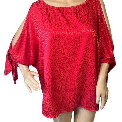 Blusa de Hombro Millenium Roja Peekaboo Roja XL Mangas Corbatas Femenina Boho Retro 80 Foto 1 de 4