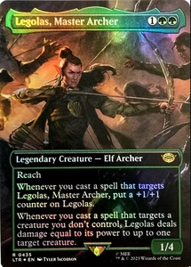 Legolas, Master Archer BORDERLESS RARE FOIL Lord of the Rings MtG TCG Card #0435 - Picture 1 of 1