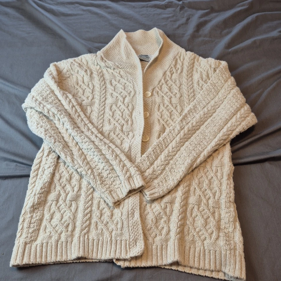 Vintage Northern Reflections Knit Sweater Women Plus S Button Up Cream Off White - Image 1 of 4