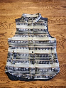 Skies Are Blue Navy Knit Puffer Vest Size Small - Picture 1 of 7