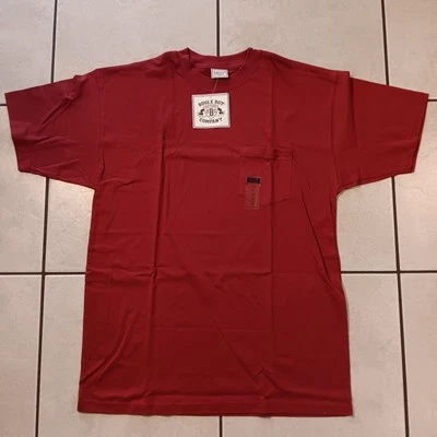 Camiseta roja vintage años 90 Bugle Boy Company para hombre bolsillo grande calce cuadrado nueva con etiquetas Foto 1 de 4