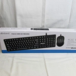NEW Sealed Inland Wired USB Keyboard And Mouse Combo Model IC210 Corded - Picture 1 of 5