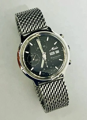 Relógio automático cronógrafo Mido Ocean Star Commander 8885 mostrador preto 40mm - Imagem 1 de 4