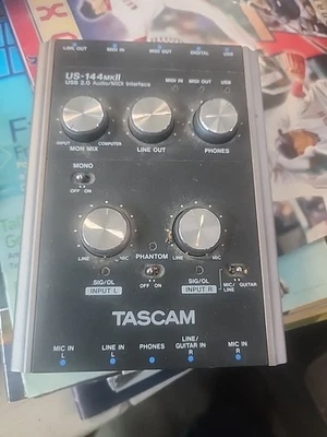 Tascam US-144MKII USB 2.0 Audio MIDI Analog Stereo Recording 1/4" Interface - Image 1 of 4