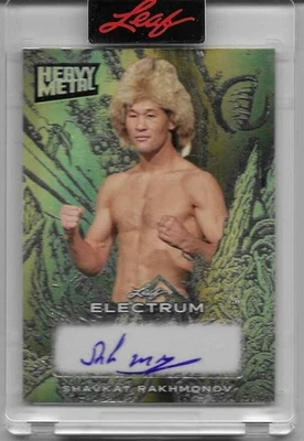 Shavkat Rakhmonov 2024 Leaf UFC HEAVY METAL GOLD MASTERPIECE Auto Autograph 1/1 - Image 1 of 2