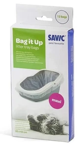 SAVIC Bag It Up 12 Maxi Jumbo Igienico Lettiera per Gatti Sacchetti Fodere 55x43cm - Foto 1 di 3