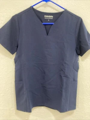 Mandala Scrub Top Navy Blue Size  Small PO3-IN New W/O Tags Equa-Tek Fabric F3 - Image 1 of 4