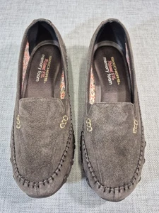 Skechers Chocolate Brown Suede Relaxed Fit Comfort Biker Loafer Women’s Sz 9 - Picture 1 of 11