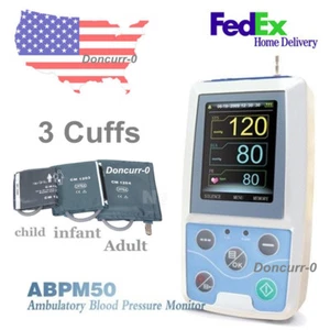 MONITOR DE PRESIÓN ARTERIAL AMBULATORIO DINÁMICO Contec ABPM50 envío en EE. UU. + 3 PUÑOS - Imagen 1 de 11