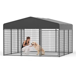 9.7x 10FT Large Dog Kennel Outdoor Pet Run Cage with Waterproof & UV Protected - Picture 1 of 10