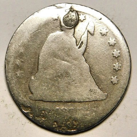 Seated Liberty Silver Quarter Partial Date Cull "Actual Coin Pictured" Cover