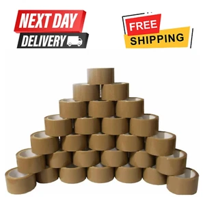 12 ROLLOS CINTA EMBALAJE PAQUETE MARRÓN 48MM X 66M CAJA EMBALAJE SELLADO FUERTE LARGO - Imagen 1 de 7