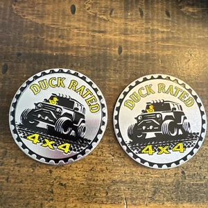 Duck Rated 4X4 DEFECT Fender Badge for JEEP WRANGLER YJ JT emblem USA - Picture 1 of 5