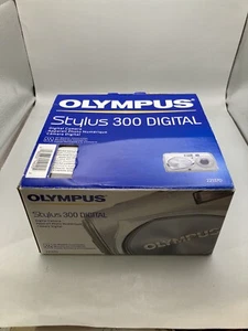 Olympus Stylus 300 Digital Camera w/ Box, Manual, Cable/ Parts only - Picture 1 of 15