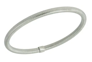 S. Michael Designs Stainless Steel High Polish Ribbed Bangle 8" Inch - Picture 1 of 1