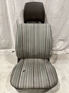 ‘80 - ‘89 Vw Vanagon Brown Cloth / Vinyl Driver Left Front Bucket Seat Type 2 T3 - Picture 1 of 15