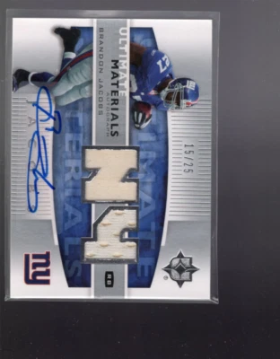 B4217- 2007 Ultimate Collection Materials Autographs #UMBJ Brandon Jacobs Jsy/25 - Image 1 of 2
