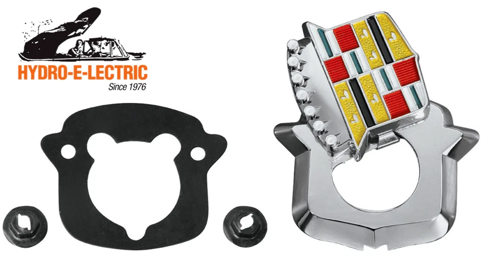 1971-1978 Cadillac Eldorado & Fleetwood Trunk Crest Emblem Sliding Lock Cover - Image 1 of 1