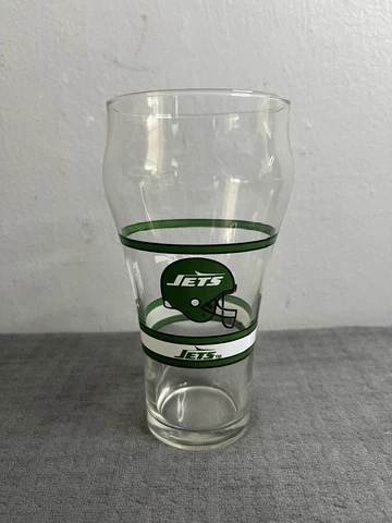 Vintage NY JETS Coca-Cola Glass New York Cup Coke Old Logo NFL LR2 Cover