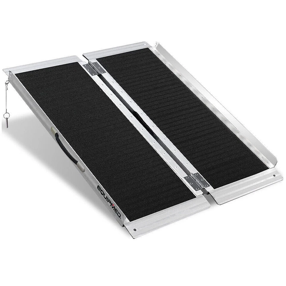 Equipmed 152cm Foldable Wheelchair Access Ramp - Black (RAPFODEMQA15K)