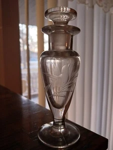 20er Jahre Art Deco Tschechoslowakei Klarglas mit Vogel Parfüm Flakon - Bild 1 von 3