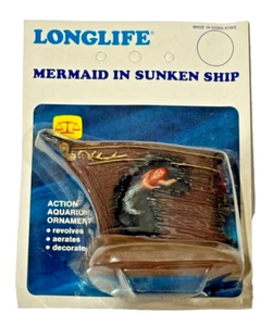 RARO ADORNO BARCO HUNDIDO SIRENA ACUARIO STERNCO LONGLIFE AÑOS 60 NUEVO - Imagen 1 de 6