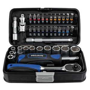 PROJAHN 38-tlg. Mini Stecknuss Steckschlüssel Bit Box mit Ratsche Adapter u.v.m. - Bild 1 von 5
