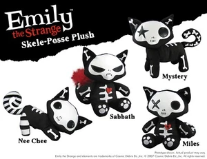 Emily the Strange Skele-pose Plush - New with tags. Still in bag - 4 Choices - Picture 1 of 9