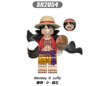 2 inch Custom One Piece Monkey D. Luffy Minifigure with Base, New/Mint - Picture 1 of 1