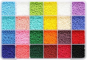 3Mm round Size Almost Uniform Craft Glass Seed Beads, about 9600Pcs in Box 24 Mu - Picture 1 of 12